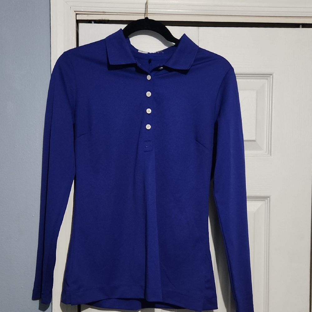 Nike Golf Women's Blue Long Sleeve Polo Shirt